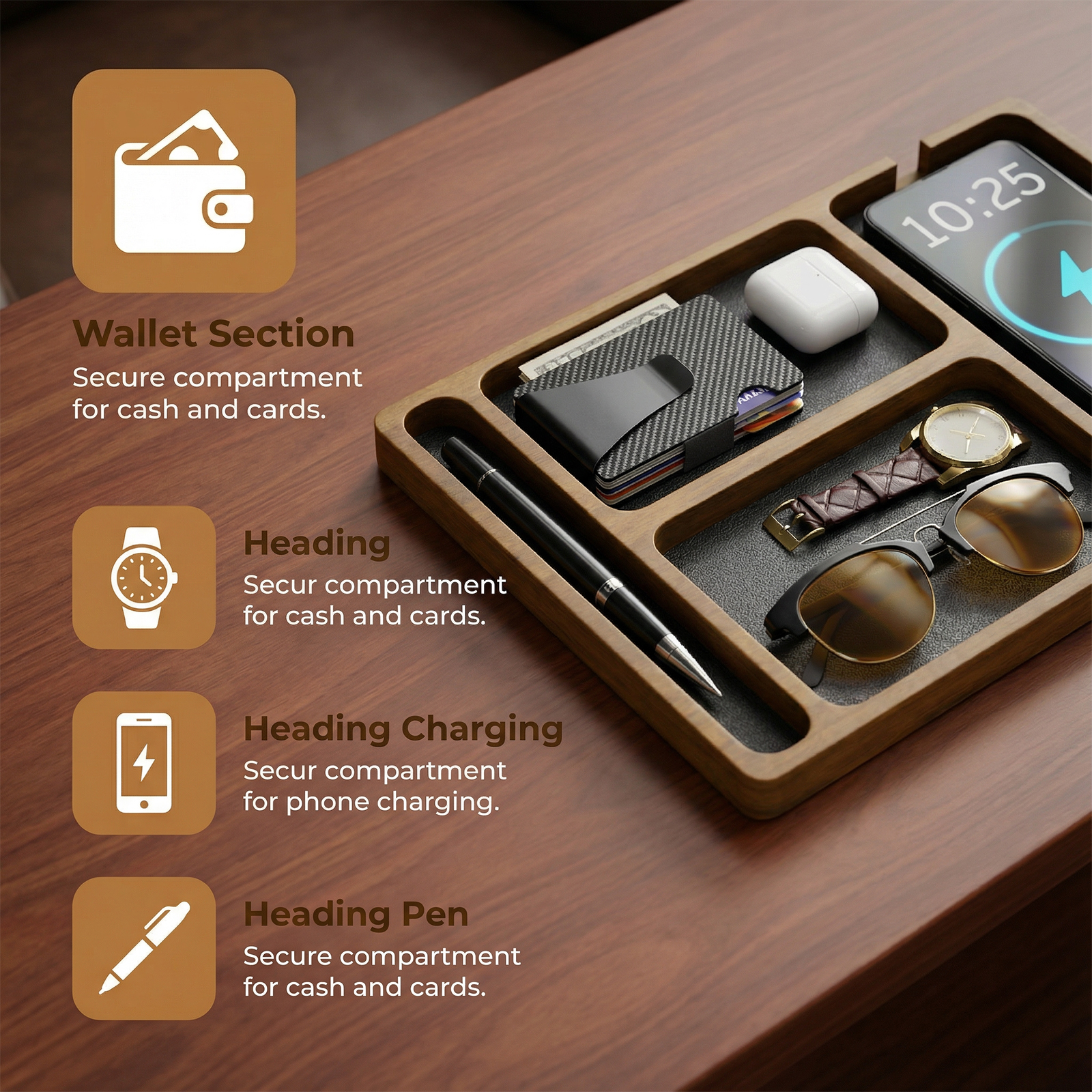 Jewelry Store Mens Watches - Nightstand & Desk Organizer for Men