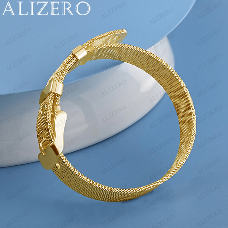 Fine Jewelry Watches Women - ALIZERO 18K Gold Watch Strap Bangles