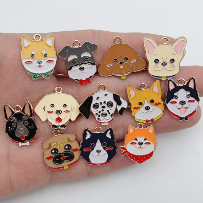 Jewelry & Watches Sp Zo O - 12pcs cartoon pet spotted dog alloy