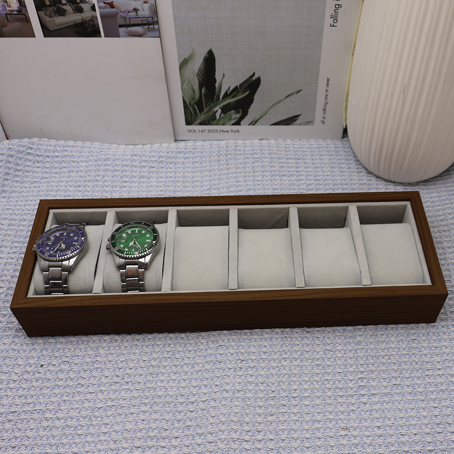 Jewelry Store Mens Watches - DOKW Jewelry Tray Wooden 6 Grid