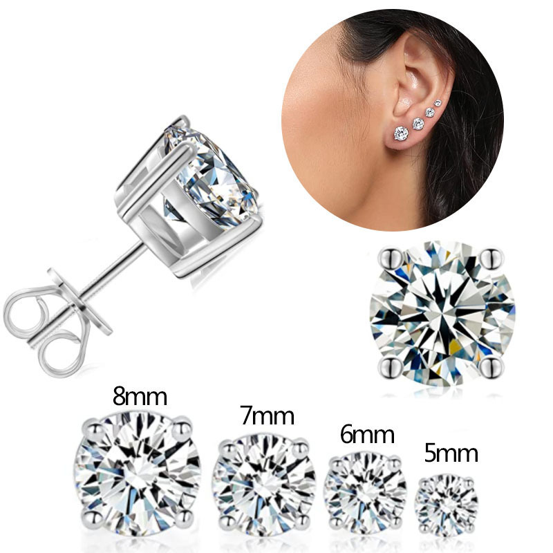 Hot SellingFashion Four-Prong  – обзор и цена Diamond Stud Earrings