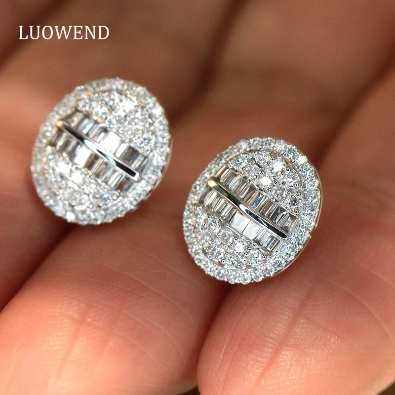LUOWEND 100% 18K White Gold Ea – обзор и цена Diamond Stud Earrings