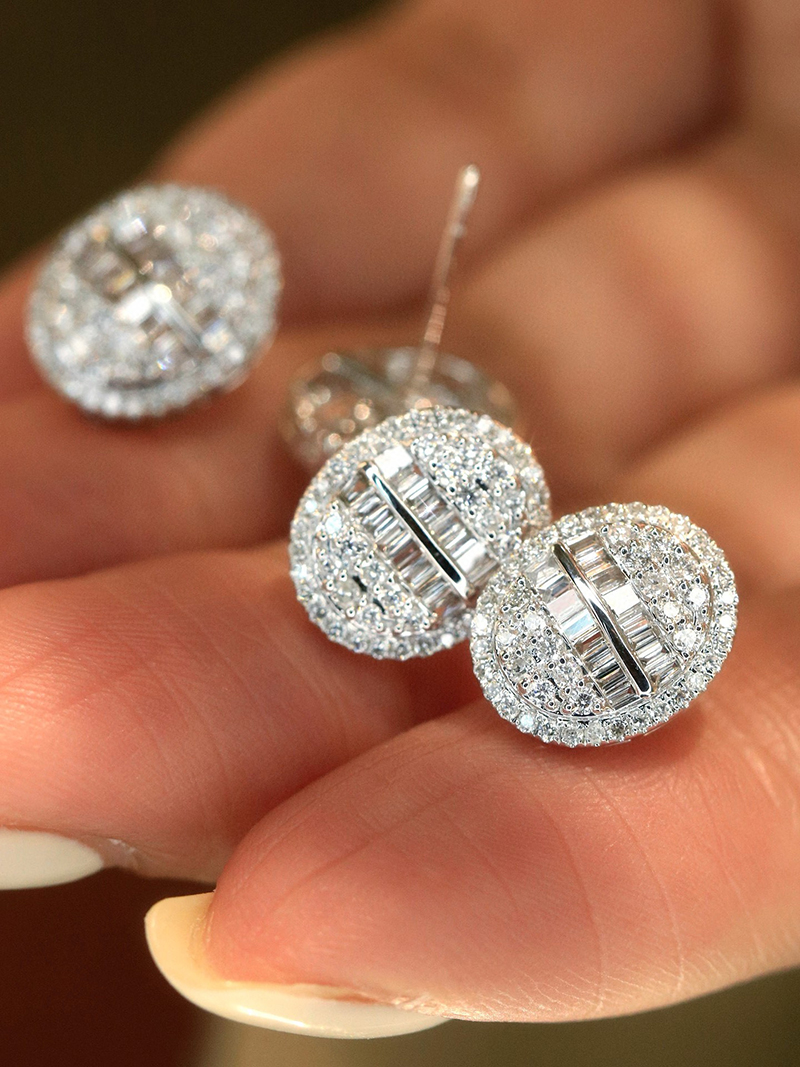LUOWEND 100% 18K White Gold Ea – обзор и цена Diamond Stud Earrings
