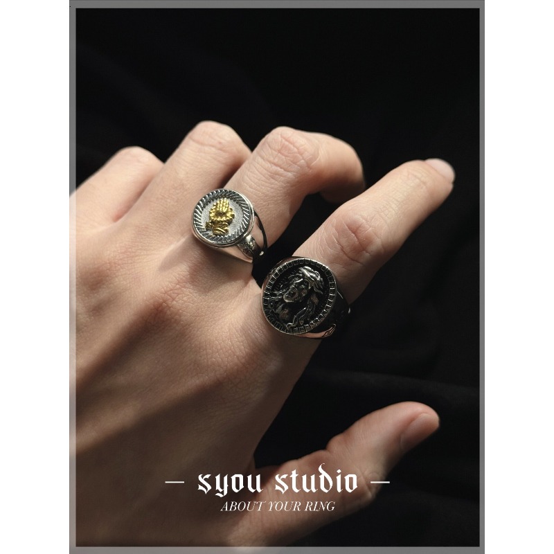Retro Portrait Old Man Cross R – обзор и цена Titanium Steel Ring
