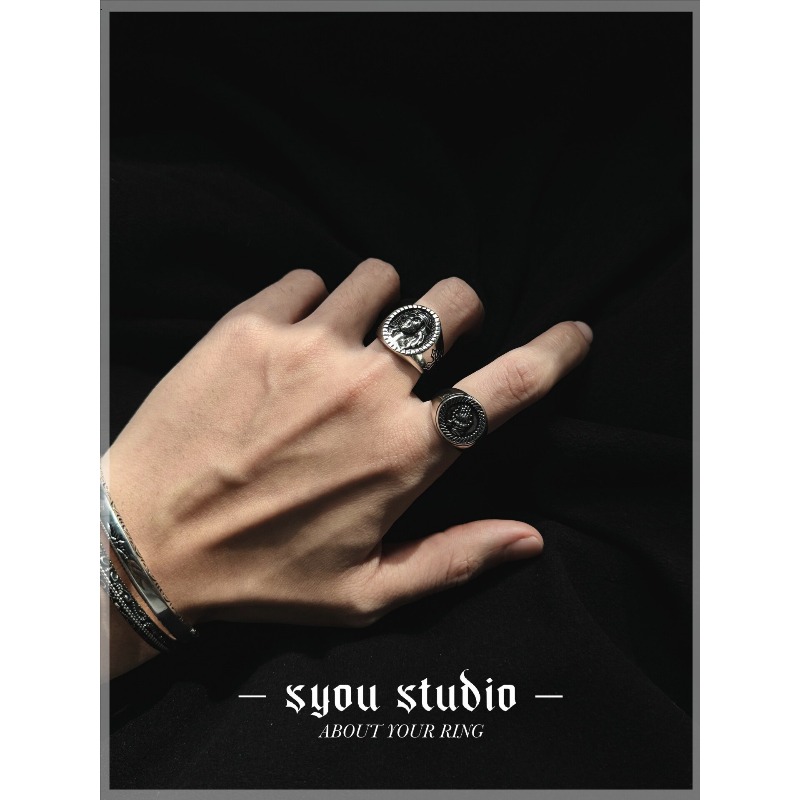 Retro Portrait Old Man Cross R – обзор и цена Titanium Steel Ring