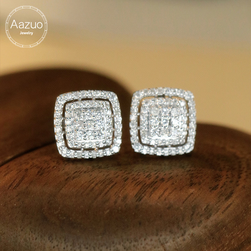 Aazuo Luxury life Jewely 18K W – обзор и цена Diamond Stud Earrings