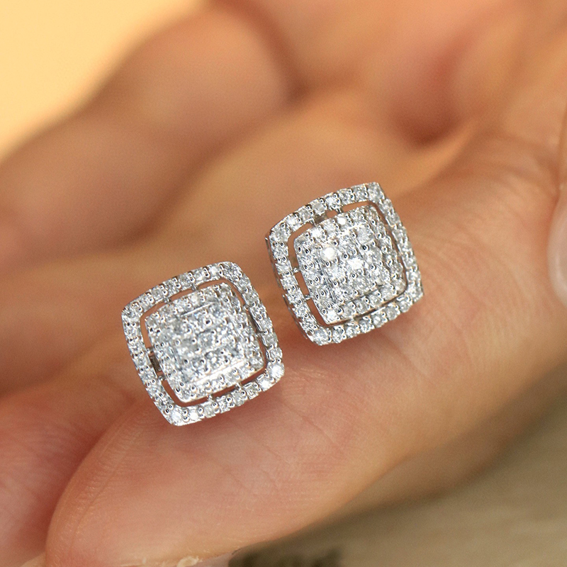 Aazuo Luxury life Jewely 18K W – обзор и цена Diamond Stud Earrings