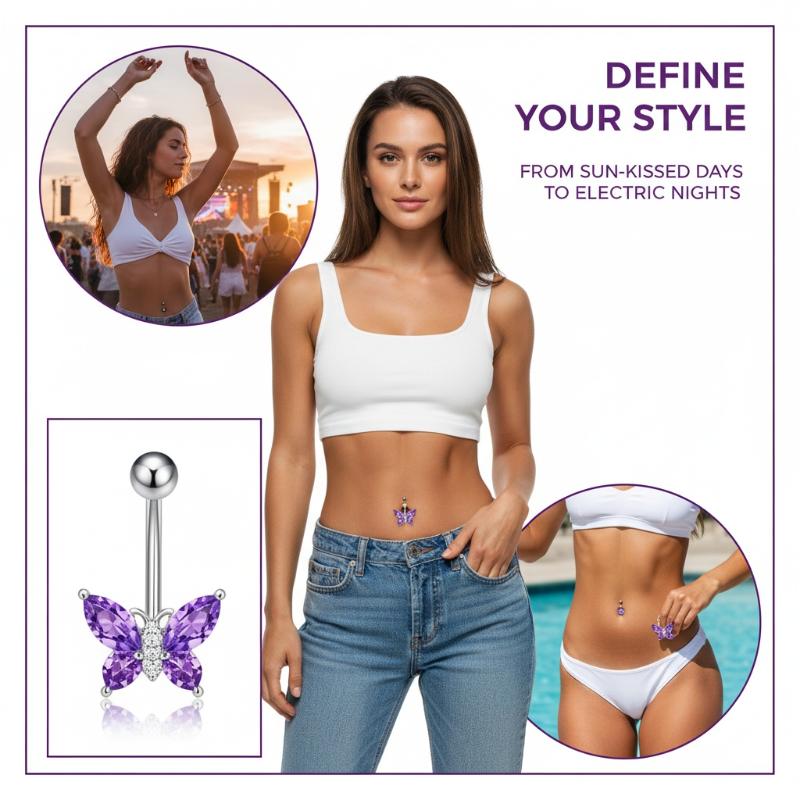 1Pcs Purple Zircon Dangle Bell – обзор и цена Titanium Steel Ring