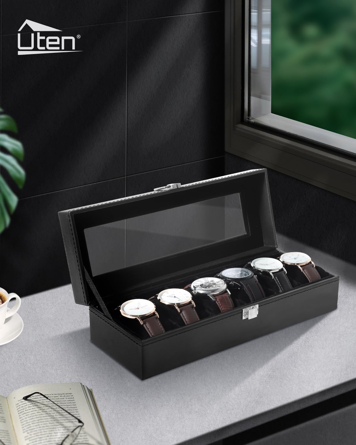 6 Slot Watch Box with Glass Li – обзор и цена Jewelry Watches Women