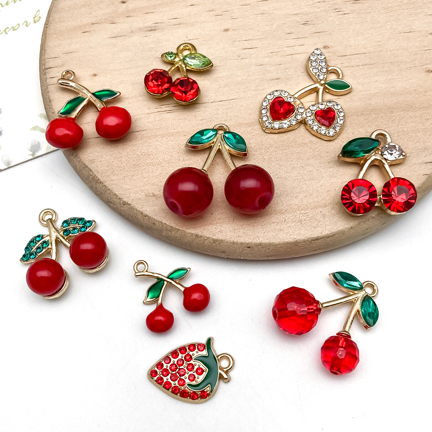 10/20//30pcs Sweet Cherry & St – обзор и цена Diamond Stud Earrings