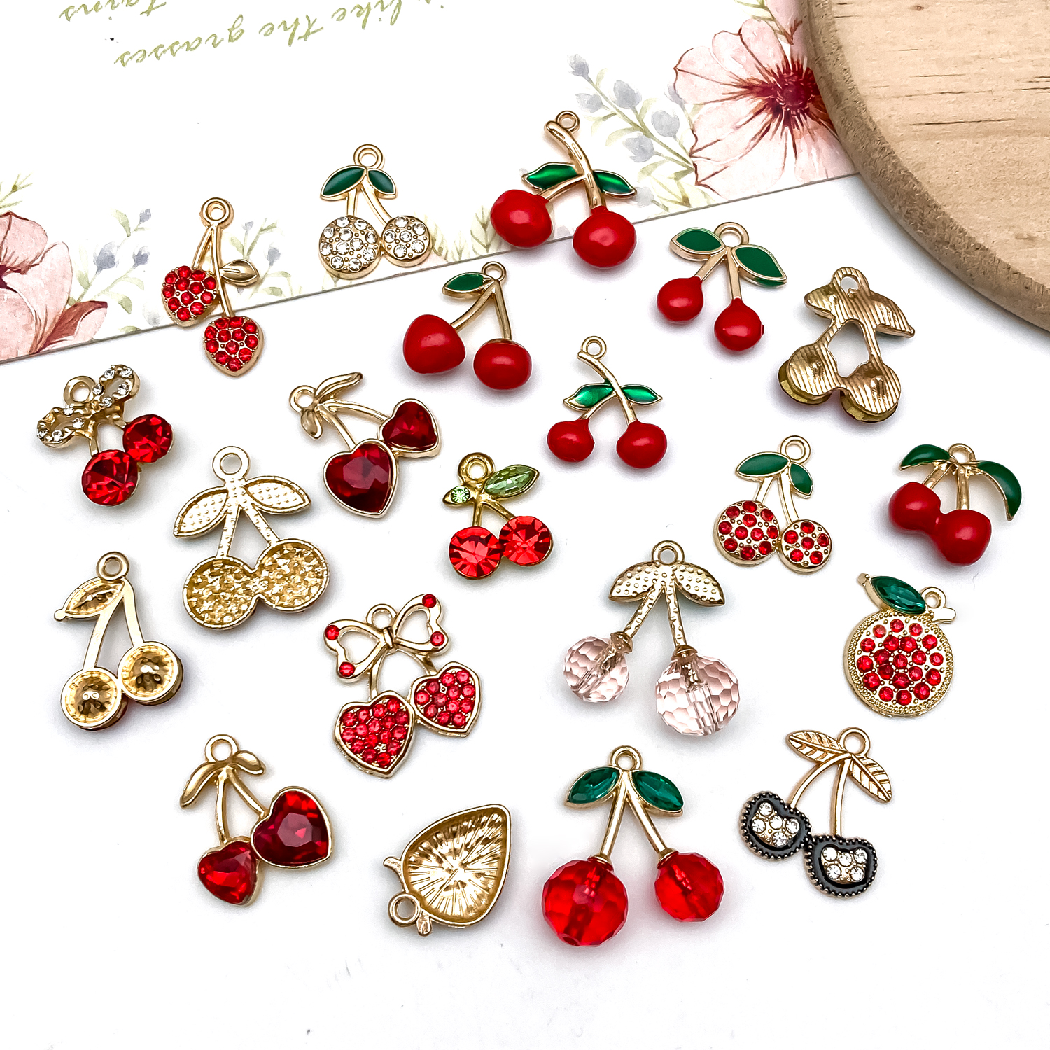10/20//30pcs Sweet Cherry & St – обзор и цена Diamond Stud Earrings