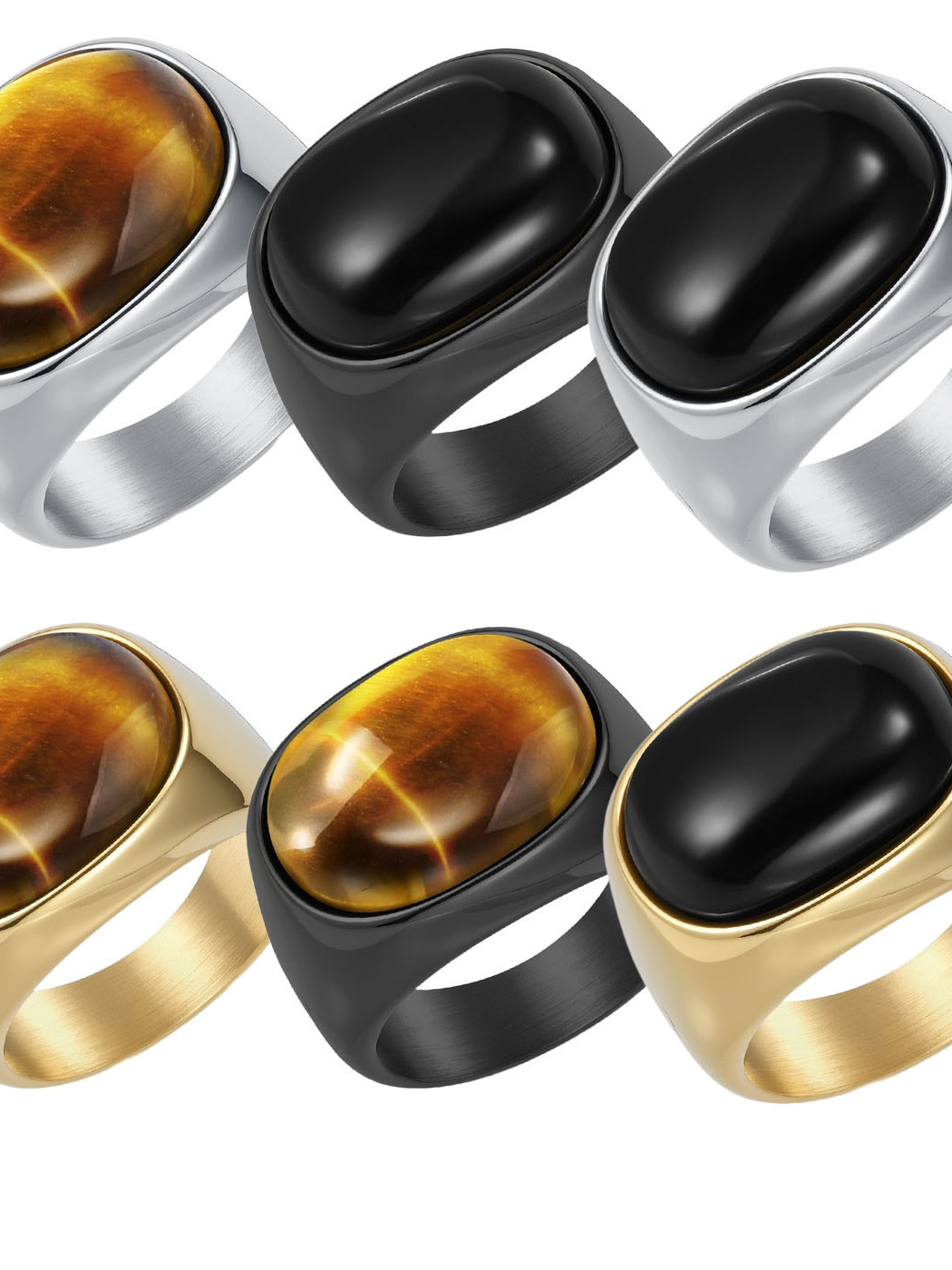  Retro Large Size 3 Gemstone T – обзор и цена Titanium Steel Ring