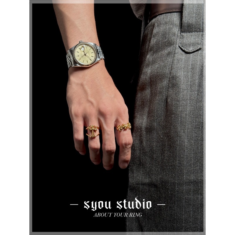 Retro CH Single Cross Flower T – обзор и цена Titanium Steel Ring