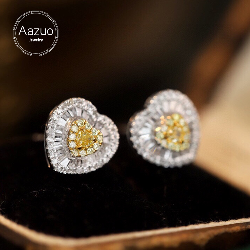 Aazuo Real 18K Solid White Gol – обзор и цена Diamond Stud Earrings
