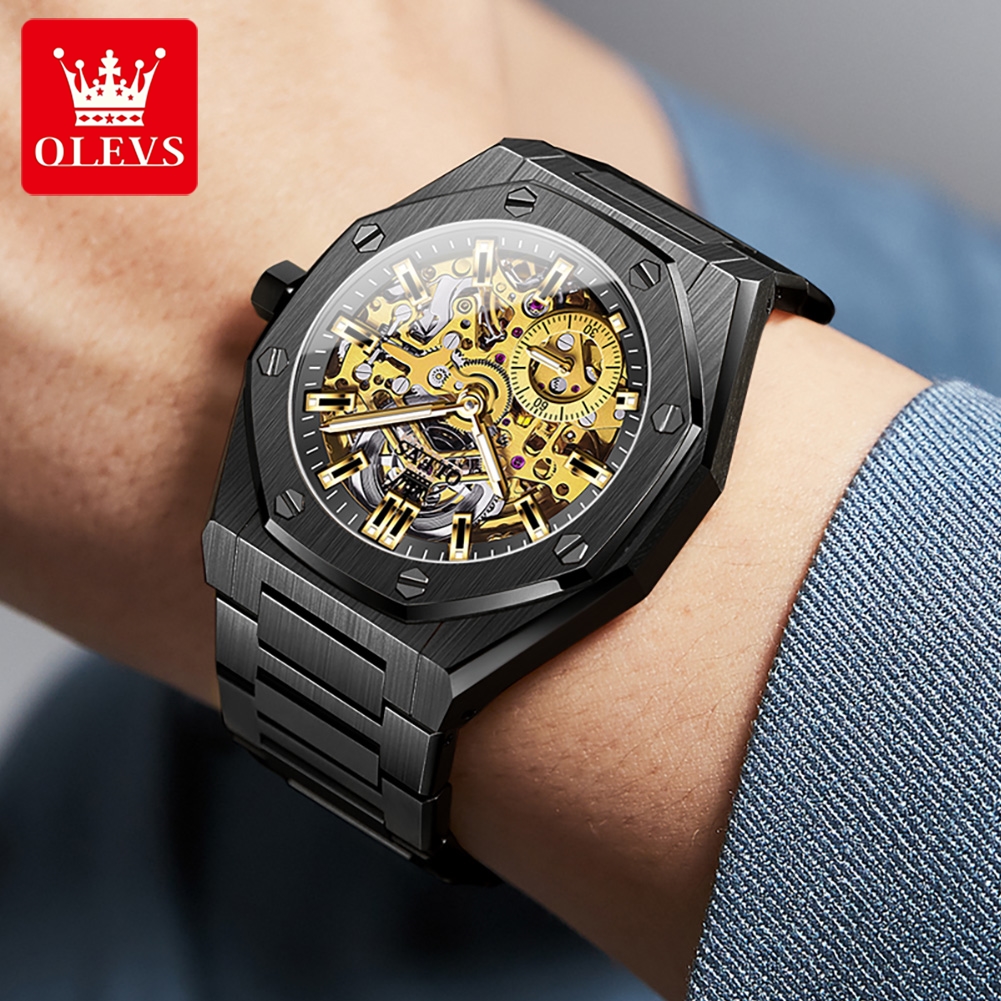 OLEVS 6669 Fully Hollow Men's  – обзор и цена Mens Mechanical Watch