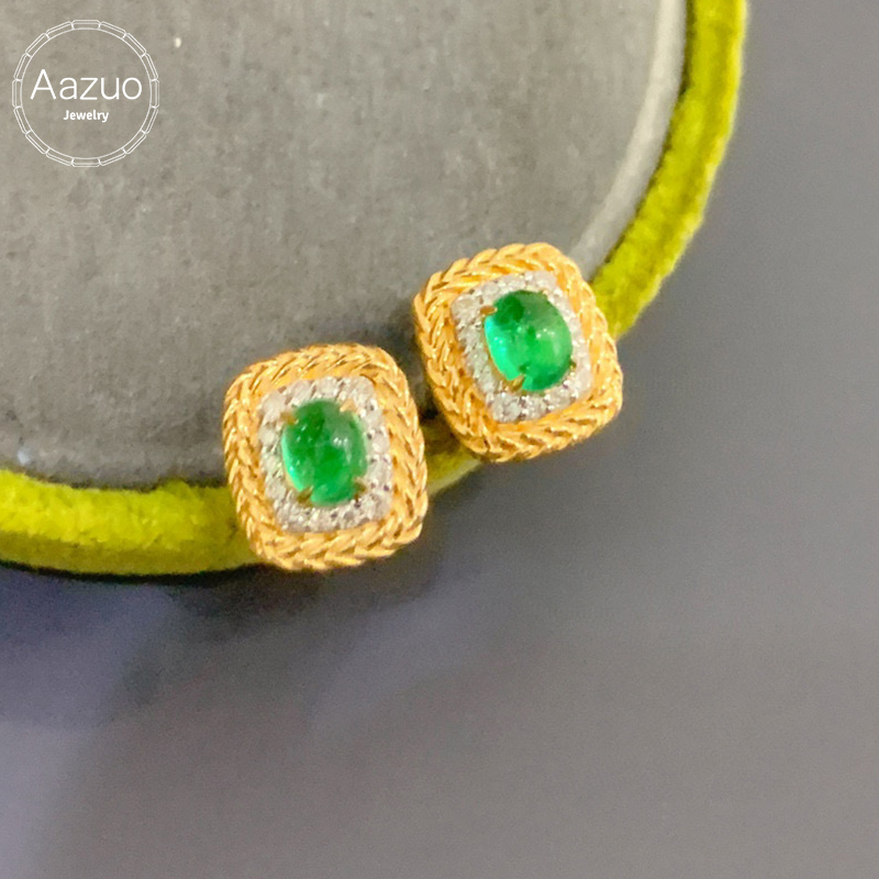 Aazuo Real 18K Yellow Gold Nat – обзор и цена Diamond Stud Earrings
