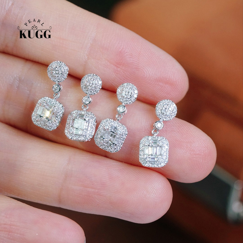 KUGG 100% 18K White Gold Earri – обзор и цена Diamond Stud Earrings