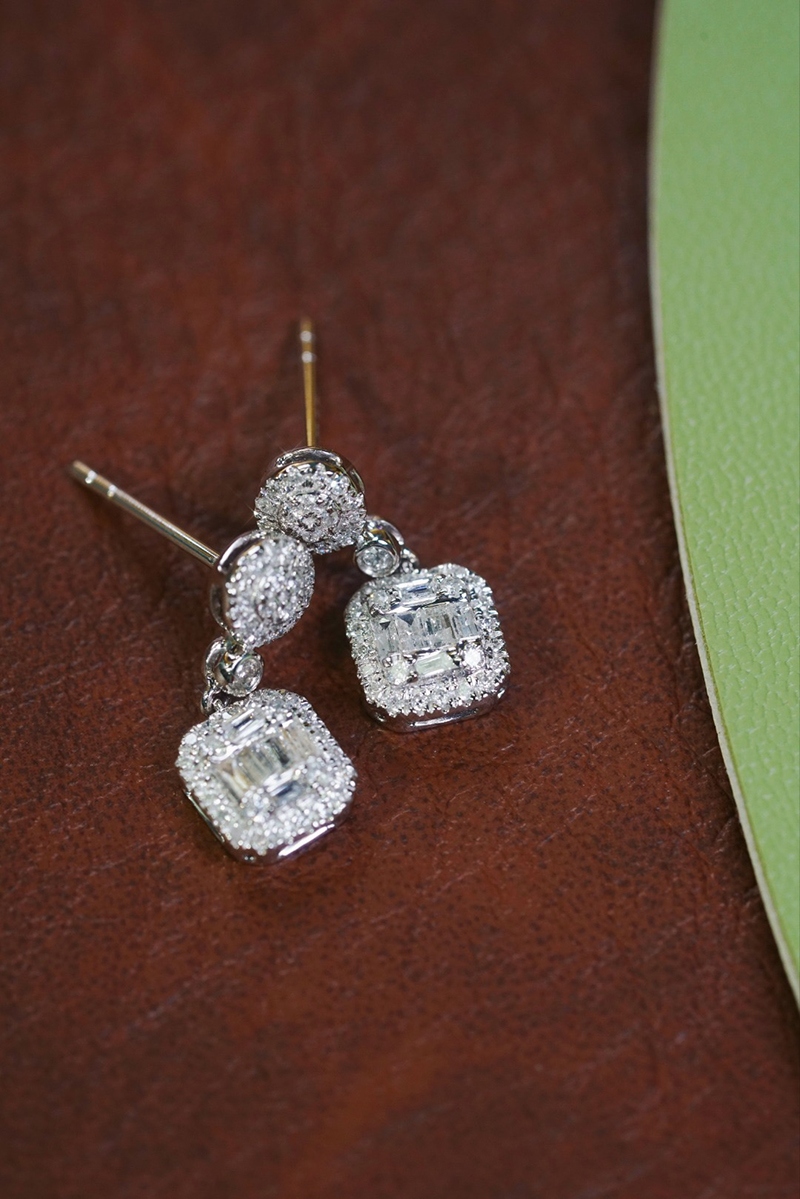KUGG 100% 18K White Gold Earri – обзор и цена Diamond Stud Earrings