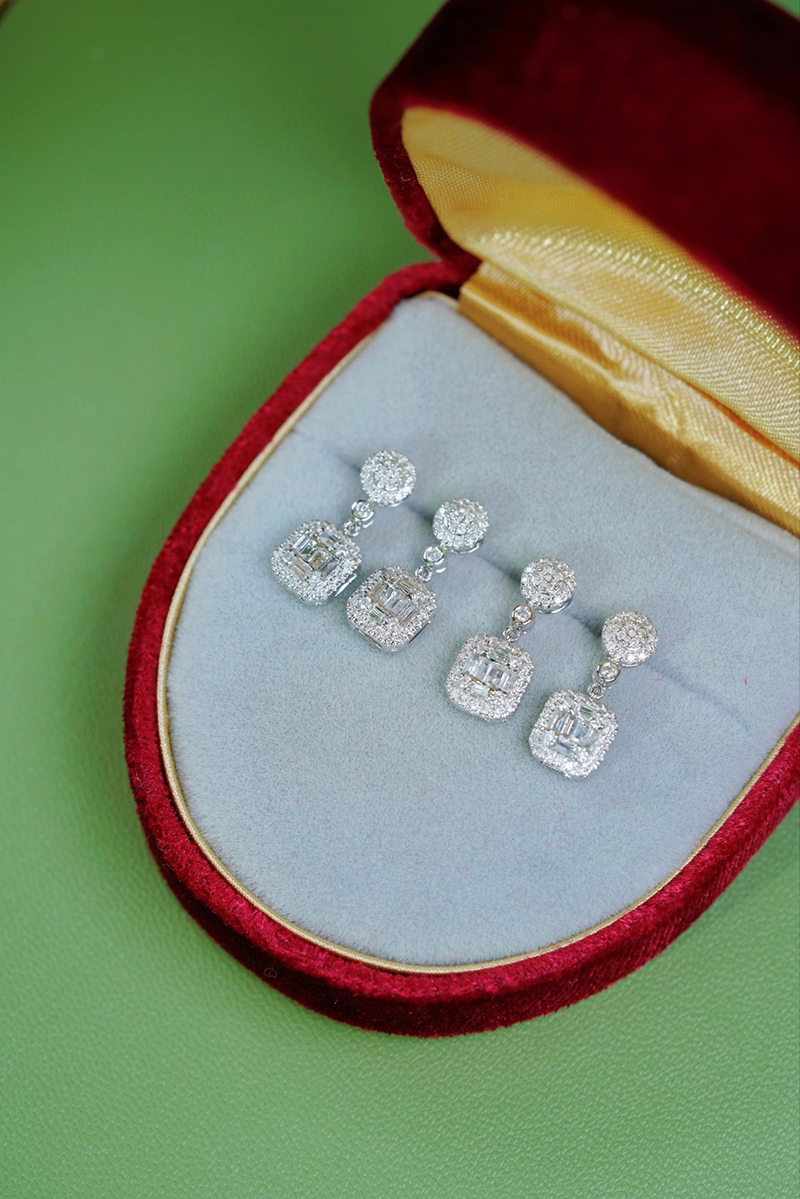 KUGG 100% 18K White Gold Earri – обзор и цена Diamond Stud Earrings