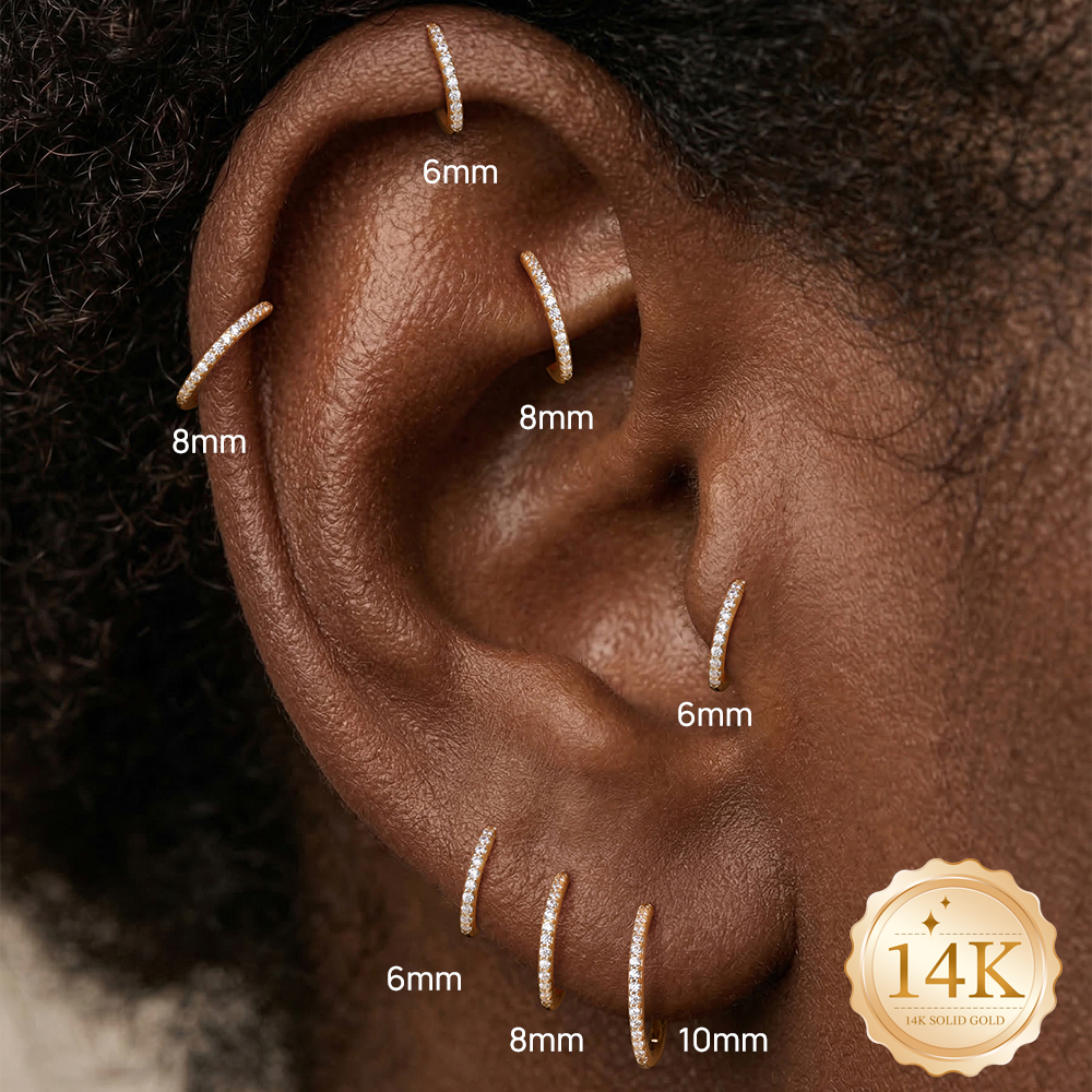 AIDE 14K Solid Gold Multi size – обзор и цена Diamond Stud Earrings
