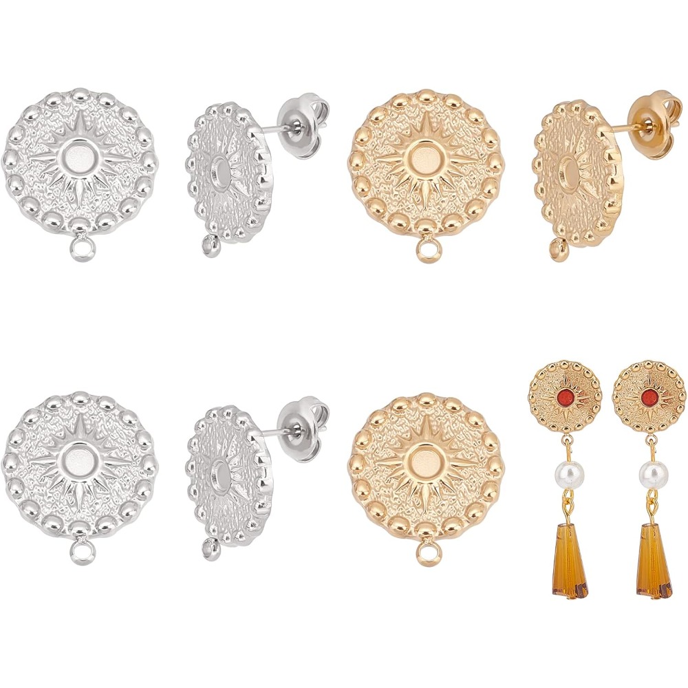 4 Pairs 2 Colors Sun Stud Earr – обзор и цена Diamond Stud Earrings