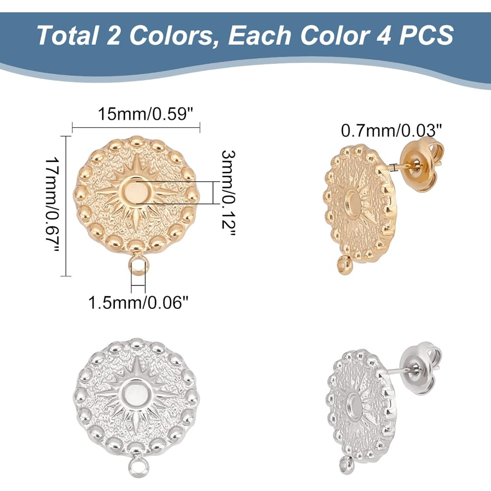 4 Pairs 2 Colors Sun Stud Earr – обзор и цена Diamond Stud Earrings